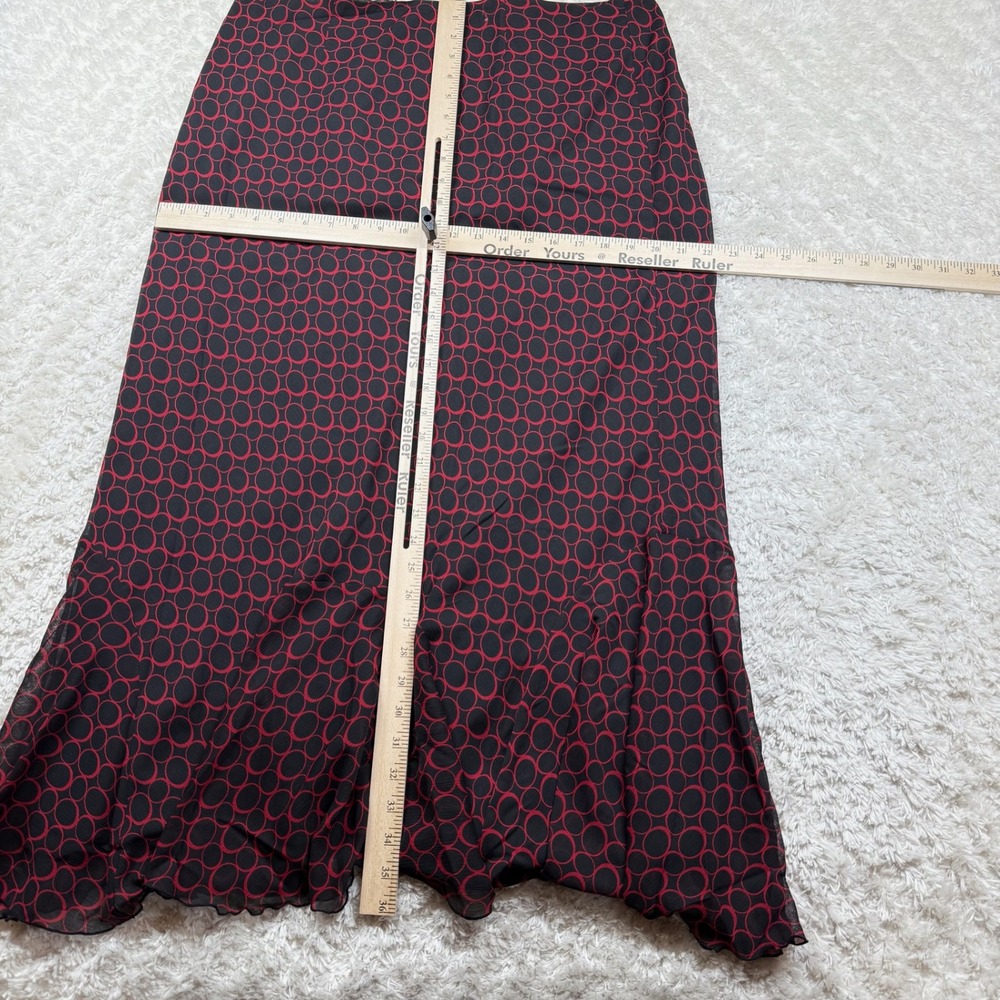 Cato Woman Skirt 14/16W Plus Size Red Black Circle Print Maxi Flowy Elegant Boho - Picture 7 of 9